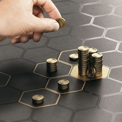 CD reinvestment strategies represented by gold coins stacked on a game board.