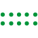 equals sign made out of green dots